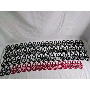 Lot of 70 Assorted Numbers Ketchum Nylon Neck Tags For Cattle/Livestock- READ